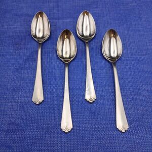 Wallace Lotus 18/8 Stainless Steel Set 4 Tablespoon Oval Spoon Flatware JAPAN